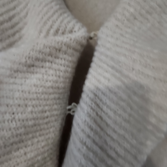 Apt 9 Wool Cotton Blend Ruffled Sweater Cardigan Size Medium - Picture 5 of 10